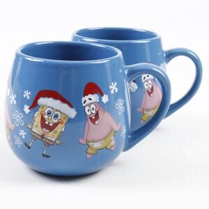Pair of SpongeBob SquarePants Patrick Star Christmas Ceramic Coffee Mugs